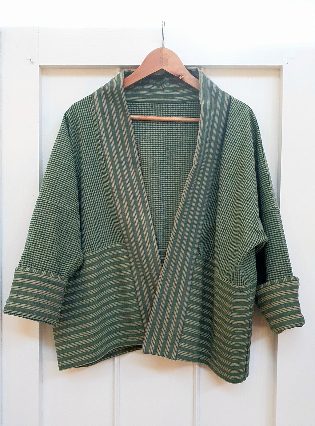 Haori Jacket in Green Vintage cloth