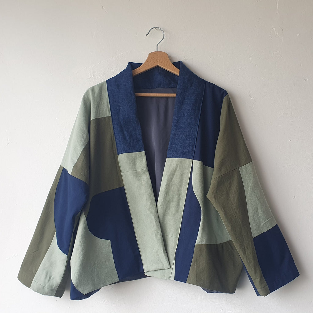 HAORI jacket sage & blue