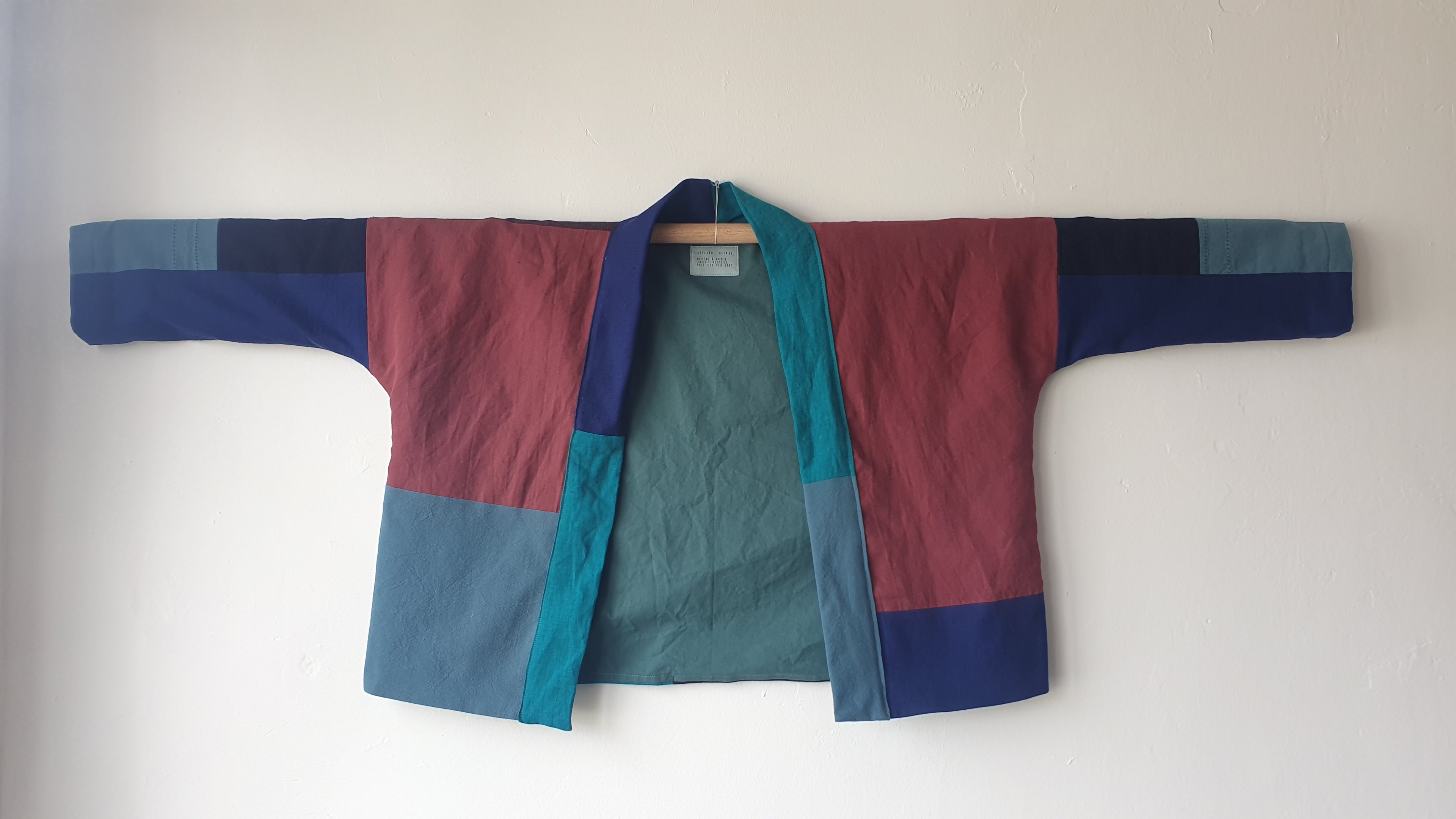 HAORI jacket maroon & teal
