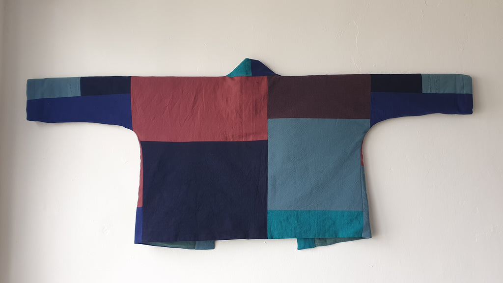 HAORI jacket maroon & teal