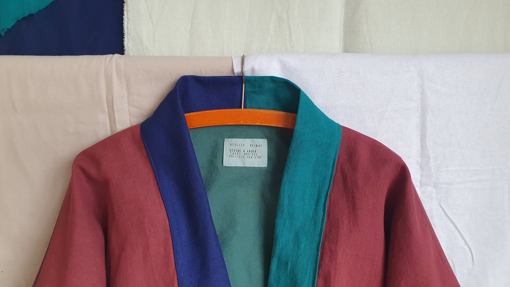 HAORI jacket maroon & teal