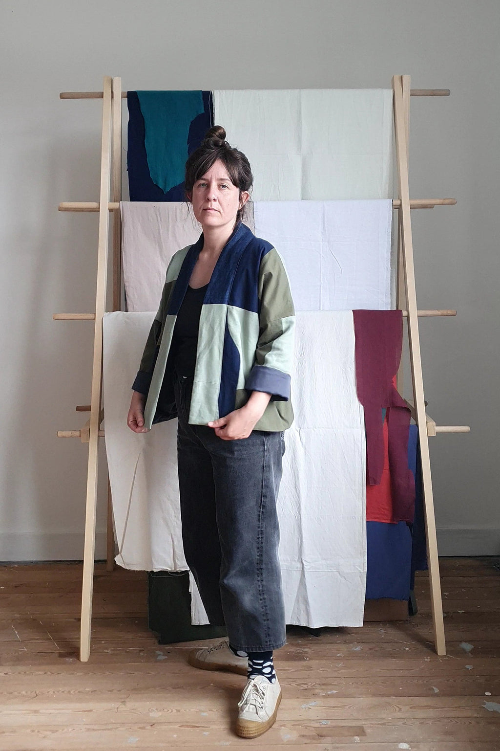 HAORI jacket sage & blue