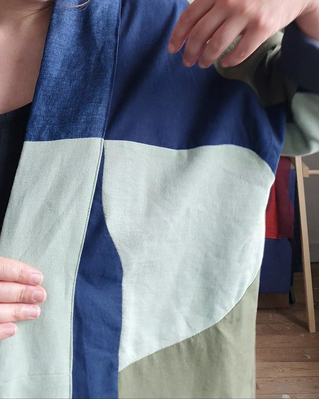 HAORI jacket sage & blue